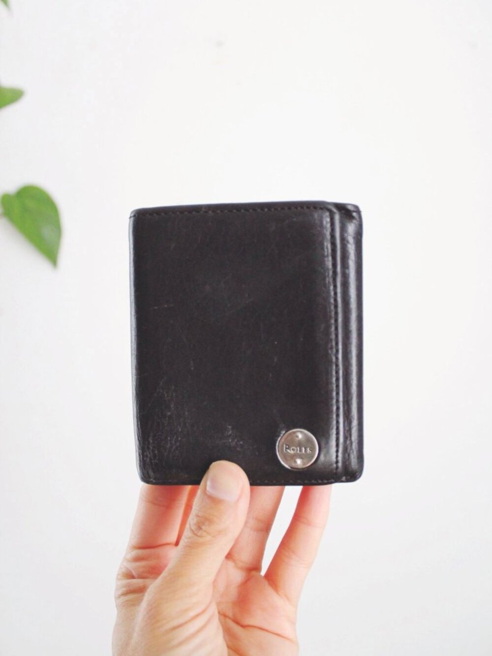 Vintage Rolfs Black Leather Tri-Fold Wallet Genuine Leather Butter Soft Worn